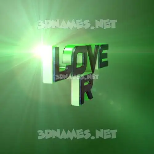love r in Green Light style - 3D name wallpaper love r in Green Light style - 3D name wallpaper