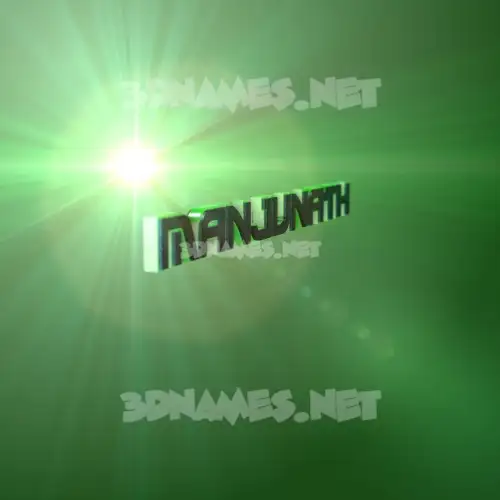 manjunath in Green Light style - 3D name wallpaper