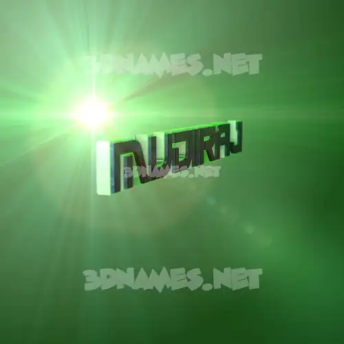 mudiraj in Green Light style - 3D name wallpaper