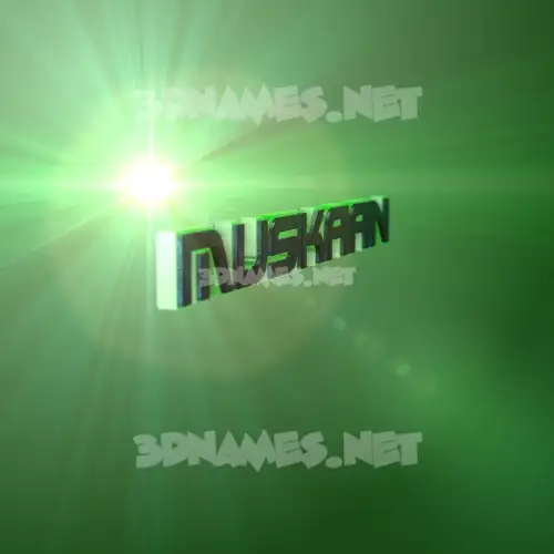 muskaan in Green Light style - 3D name wallpaper muskaan in Green Light style - 3D name wallpaper