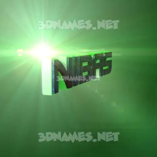 nibas in Green Light style - 3D name wallpaper