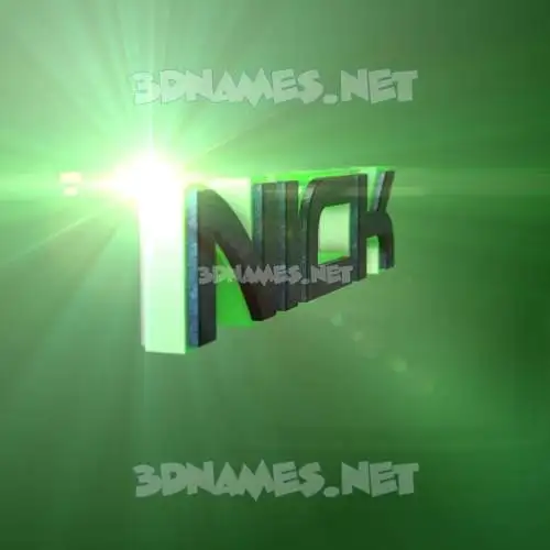 nick in Green Light style - 3D name wallpaper nick in Green Light style - 3D name wallpaper
