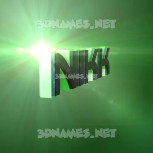 nikk in Green Light style - 3D name wallpaper nikk in Green Light style - 3D name wallpaper