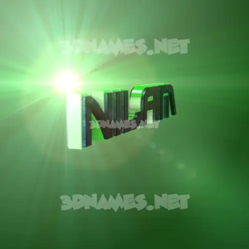 nilam in Green Light style - 3D name wallpaper