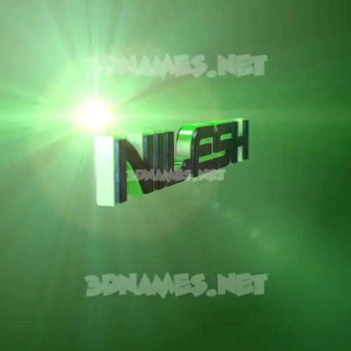 nilesh in Green Light style - 3D name wallpaper