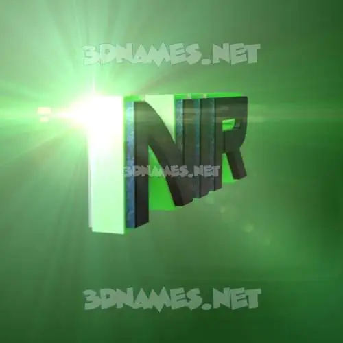 nir in Green Light style - 3D name wallpaper