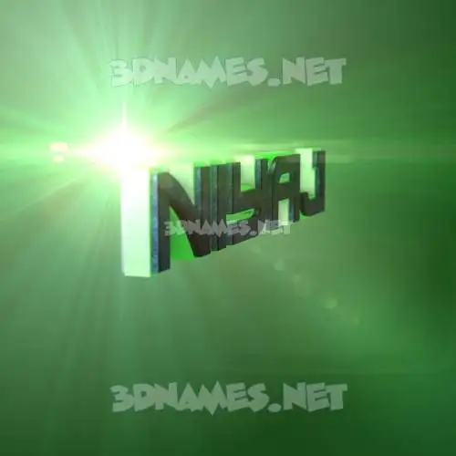 niyaj in Green Light style - 3D name wallpaper