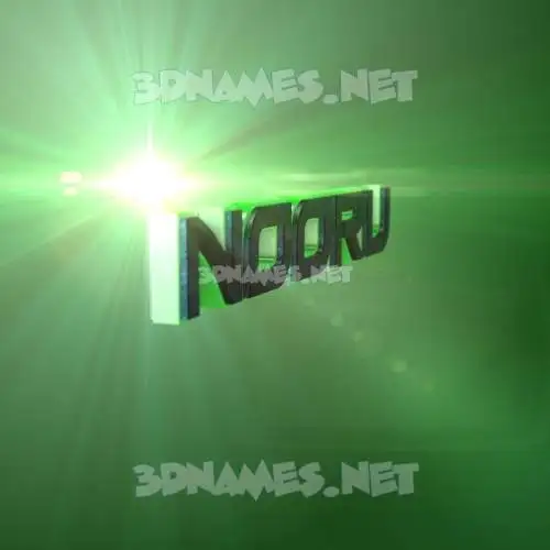 nooru in Green Light style - 3D name wallpaper