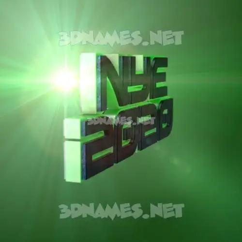 nye 2020 in Green Light style - 3D name wallpaper