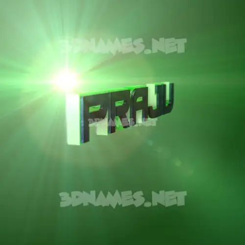 praju in Green Light style - 3D name wallpaper