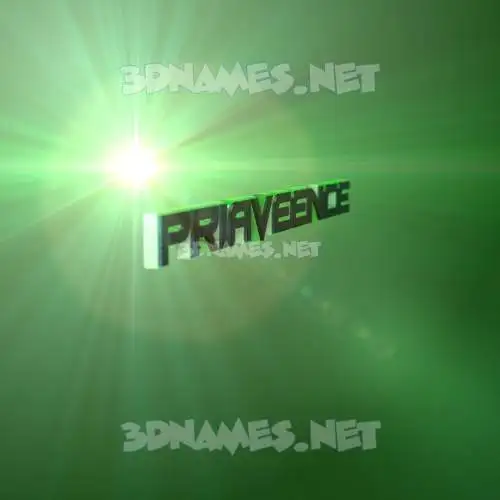 priaveence in Green Light style - 3D name wallpaper priaveence in Green Light style - 3D name wallpaper