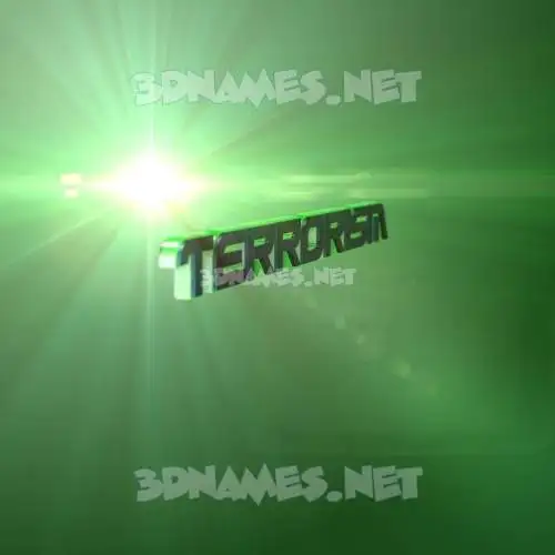terrorism in Green Light style - 3D name wallpaper terrorism in Green Light style - 3D name wallpaper