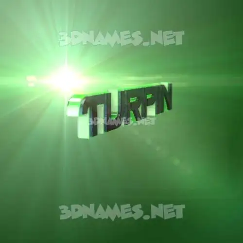 turpin in Green Light style - 3D name wallpaper