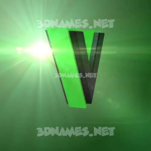 v in Green Light style - 3D name wallpaper v in Green Light style - 3D name wallpaper