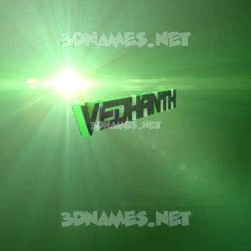 vedhanth in Green Light style - 3D name wallpaper vedhanth in Green Light style - 3D name wallpaper