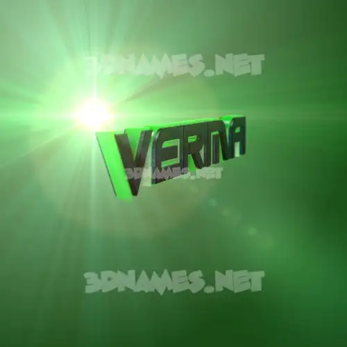 verma in Green Light style - 3D name wallpaper