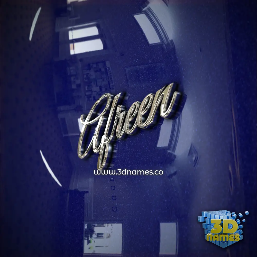 afreen in Metalic Blue style - 3D name wallpaper