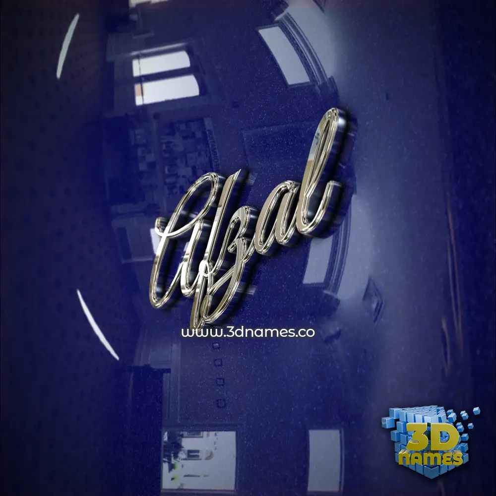 afzal in Metalic Blue style - 3D name wallpaper