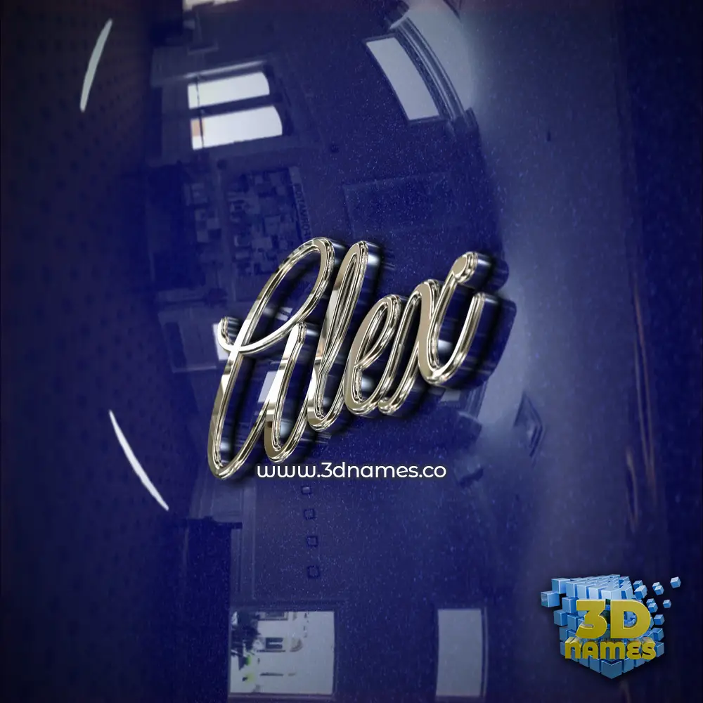 alex in Metalic Blue style - 3D name wallpaper