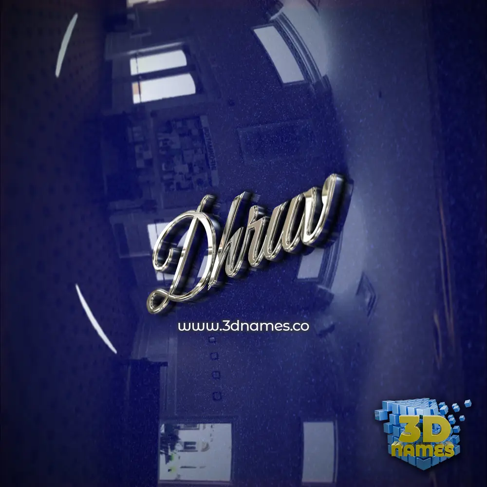 dhruv in Metalic Blue style - 3D name wallpaper