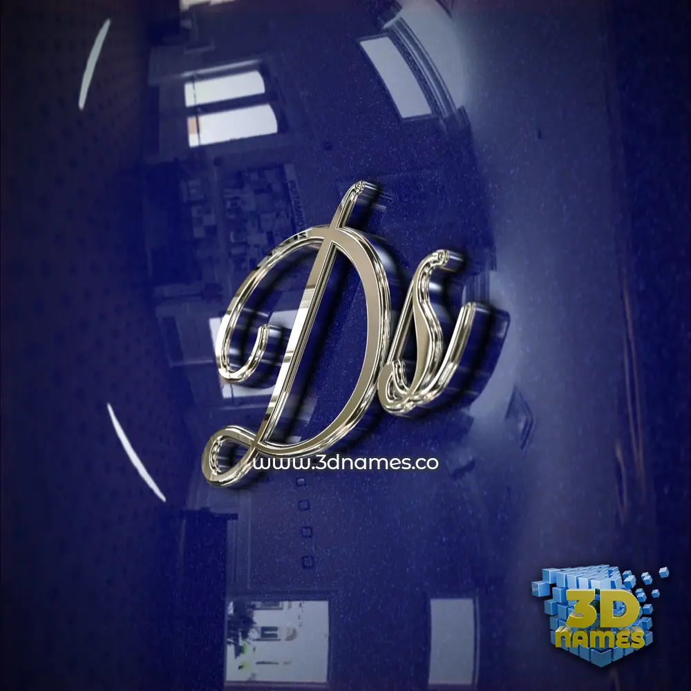 ds in Metalic Blue style - 3D name wallpaper