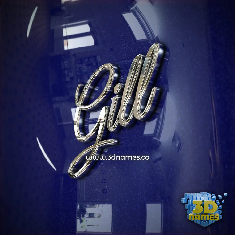 gill in Metalic Blue style - 3D name wallpaper
