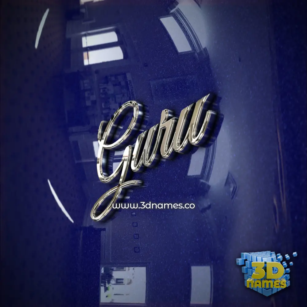 guru in Metalic Blue style - 3D name wallpaper guru in Metalic Blue style - 3D name wallpaper