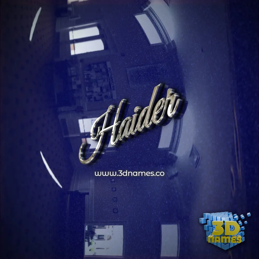 haider in Metalic Blue style - 3D name wallpaper haider in Metalic Blue style - 3D name wallpaper