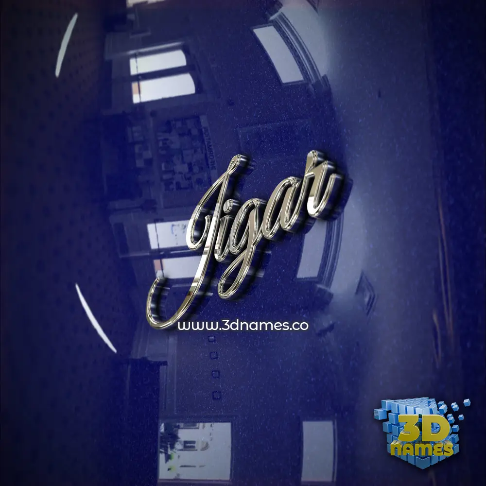jigar in Metalic Blue style - 3D name wallpaper