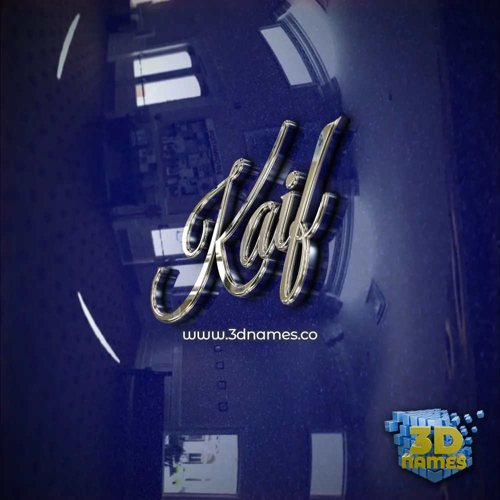 kaif in Metalic Blue style - 3D name wallpaper