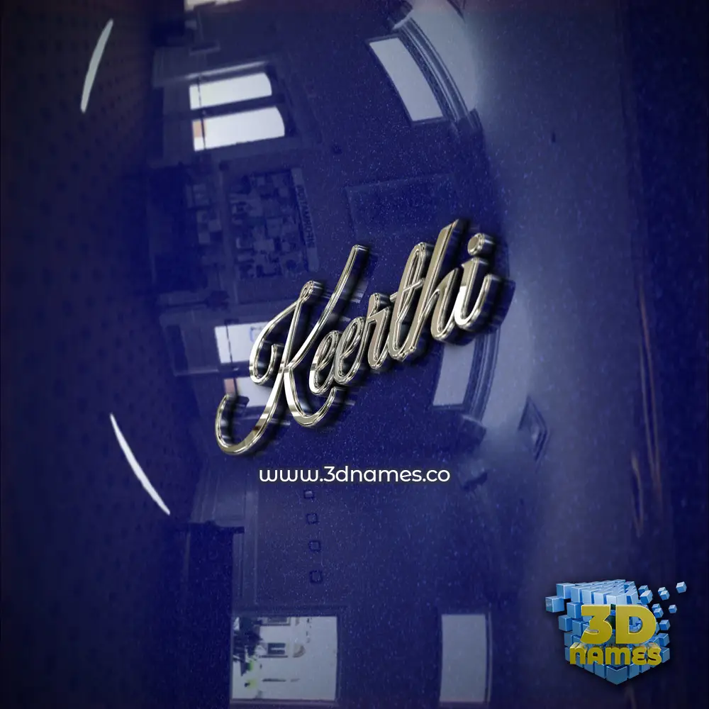 keerthi in Metalic Blue style - 3D name wallpaper