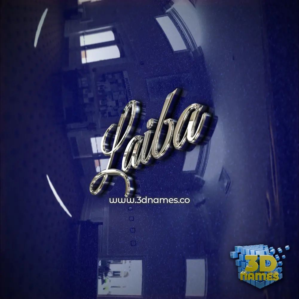 laiba in Metalic Blue style - 3D name wallpaper laiba in Metalic Blue style - 3D name wallpaper