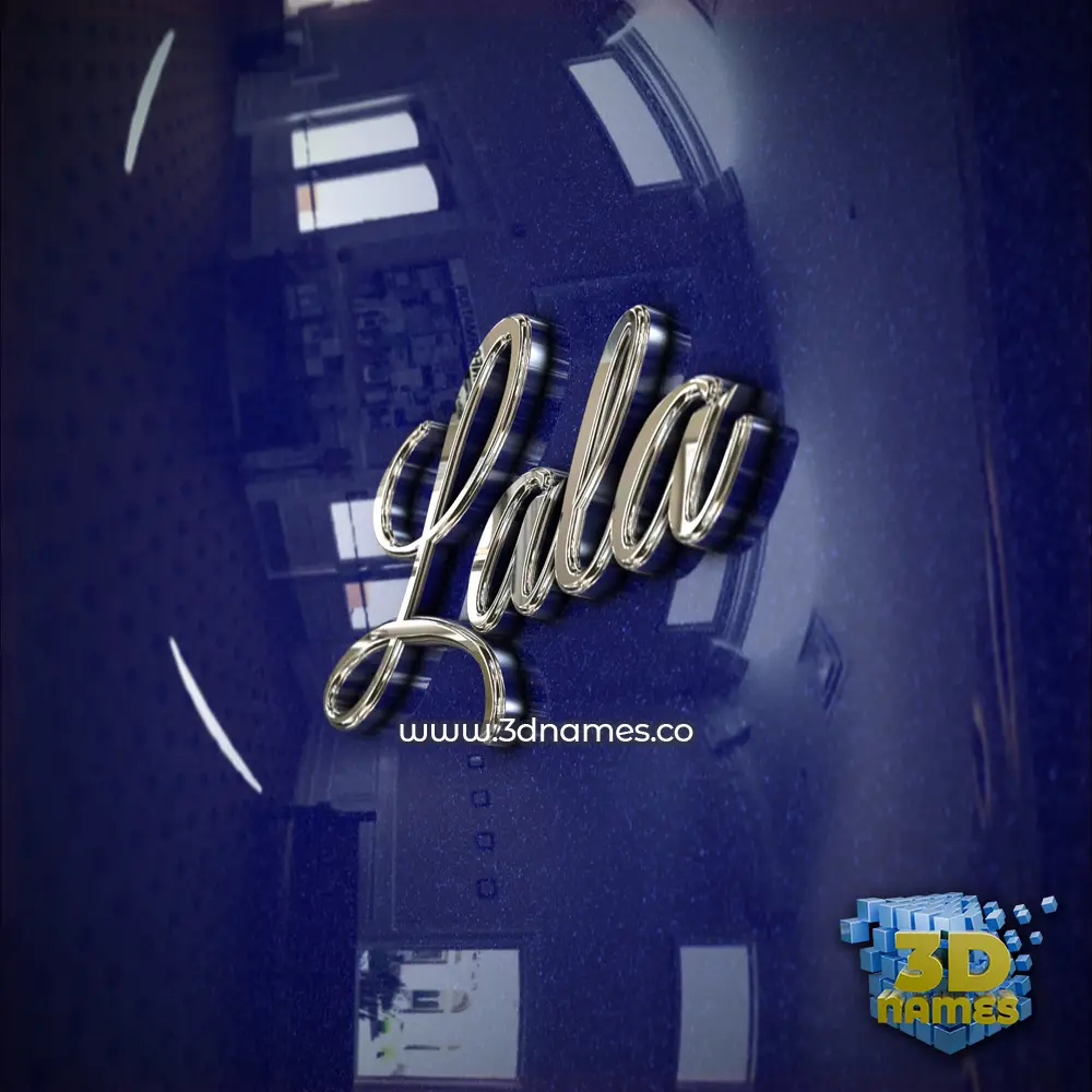 lala in Metalic Blue style - 3D name wallpaper