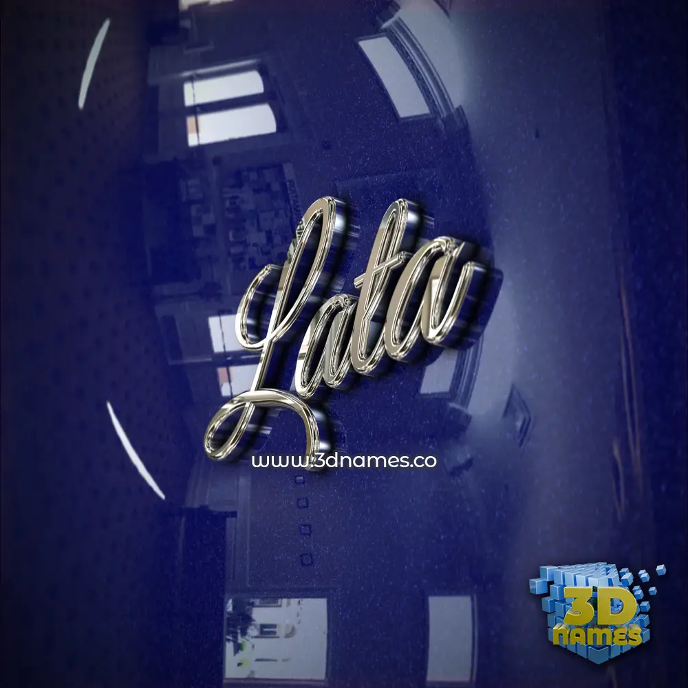 lata in Metalic Blue style - 3D name wallpaper