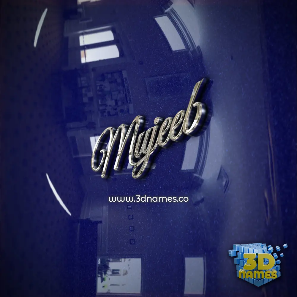 mujeeb in Metalic Blue style - 3D name wallpaper