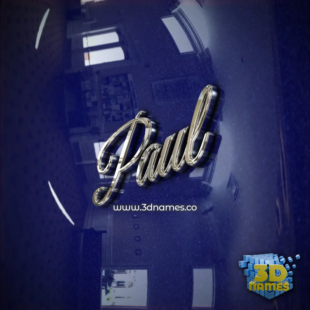 paul in Metalic Blue style - 3D name wallpaper