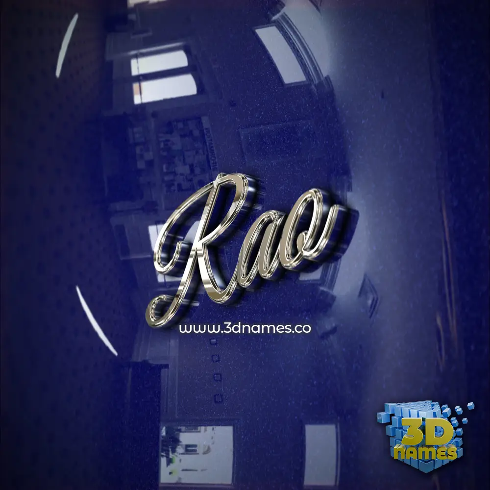 rao in Metalic Blue style - 3D name wallpaper