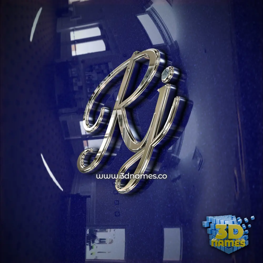 rj in Metalic Blue style - 3D name wallpaper rj in Metalic Blue style - 3D name wallpaper