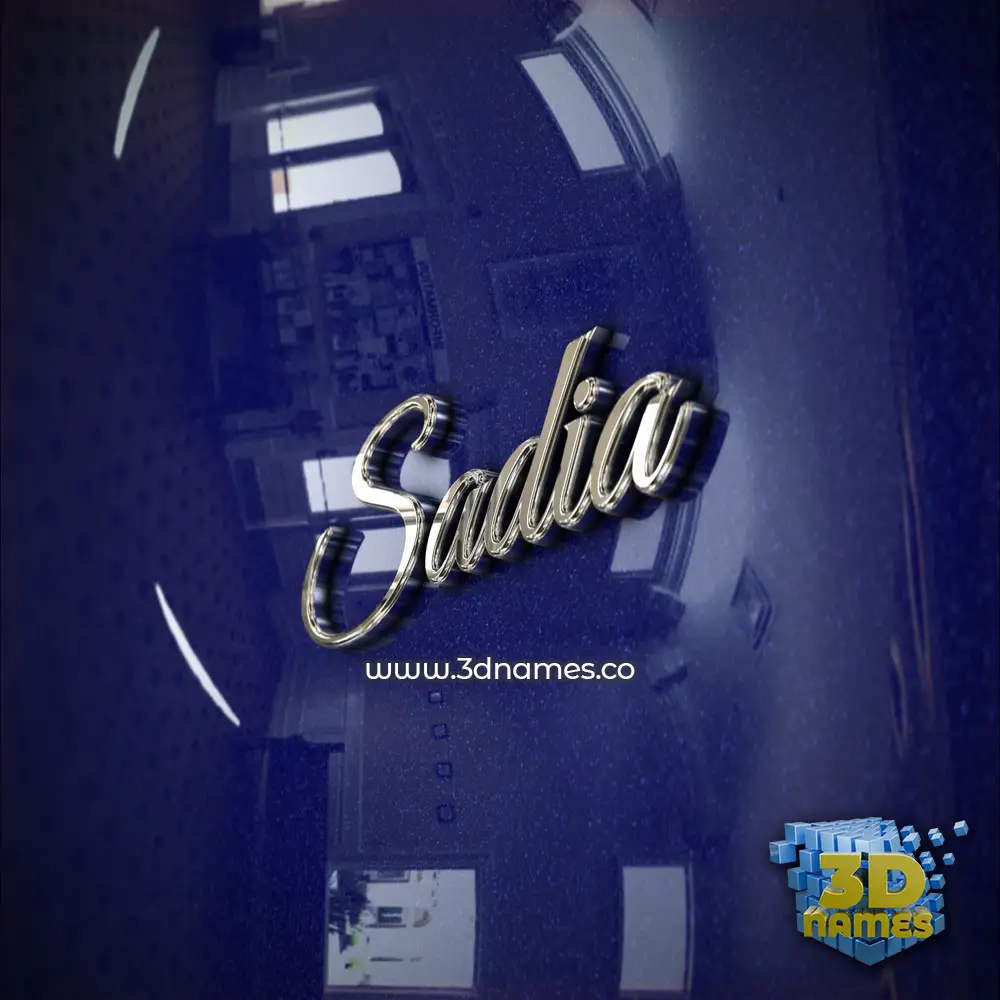 sadia in Metalic Blue style - 3D name wallpaper