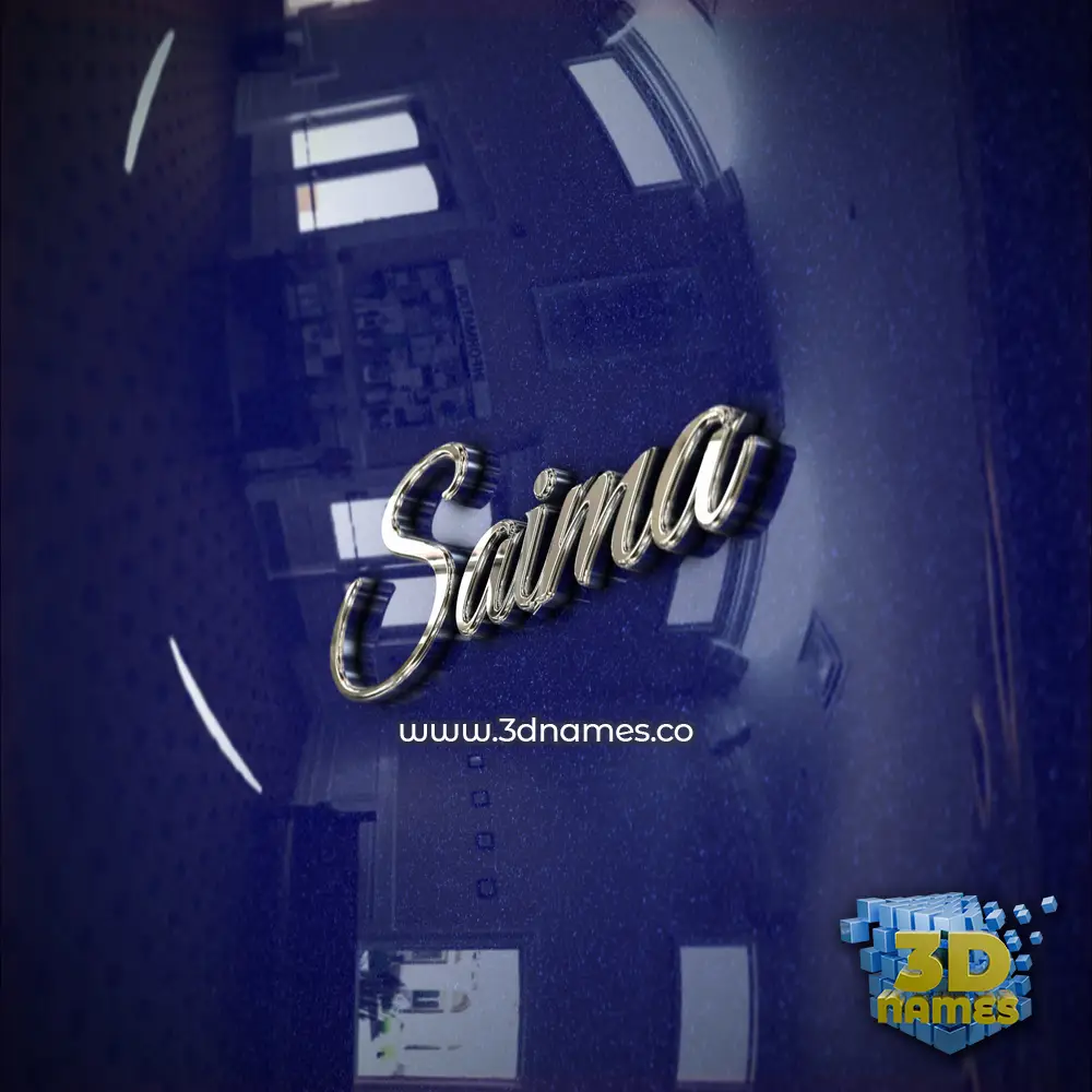 saima in Metalic Blue style - 3D name wallpaper saima in Metalic Blue style - 3D name wallpaper