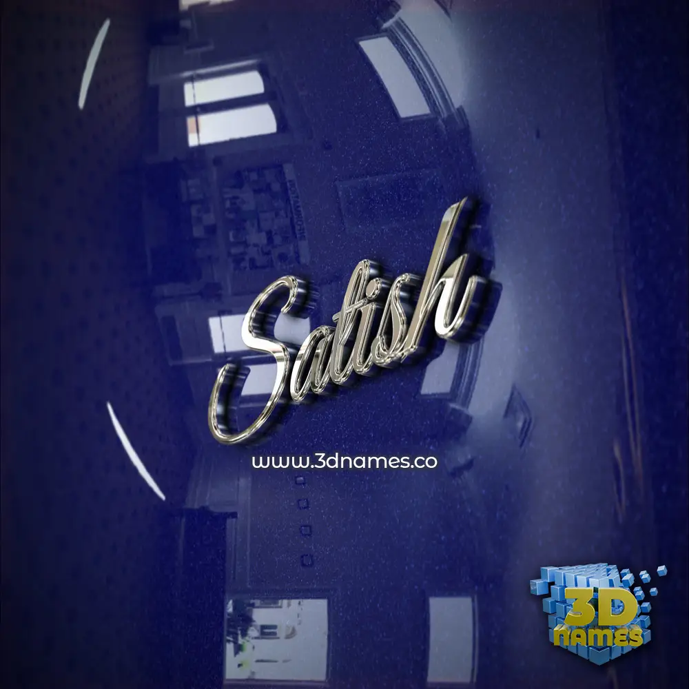 satish in Metalic Blue style - 3D name wallpaper