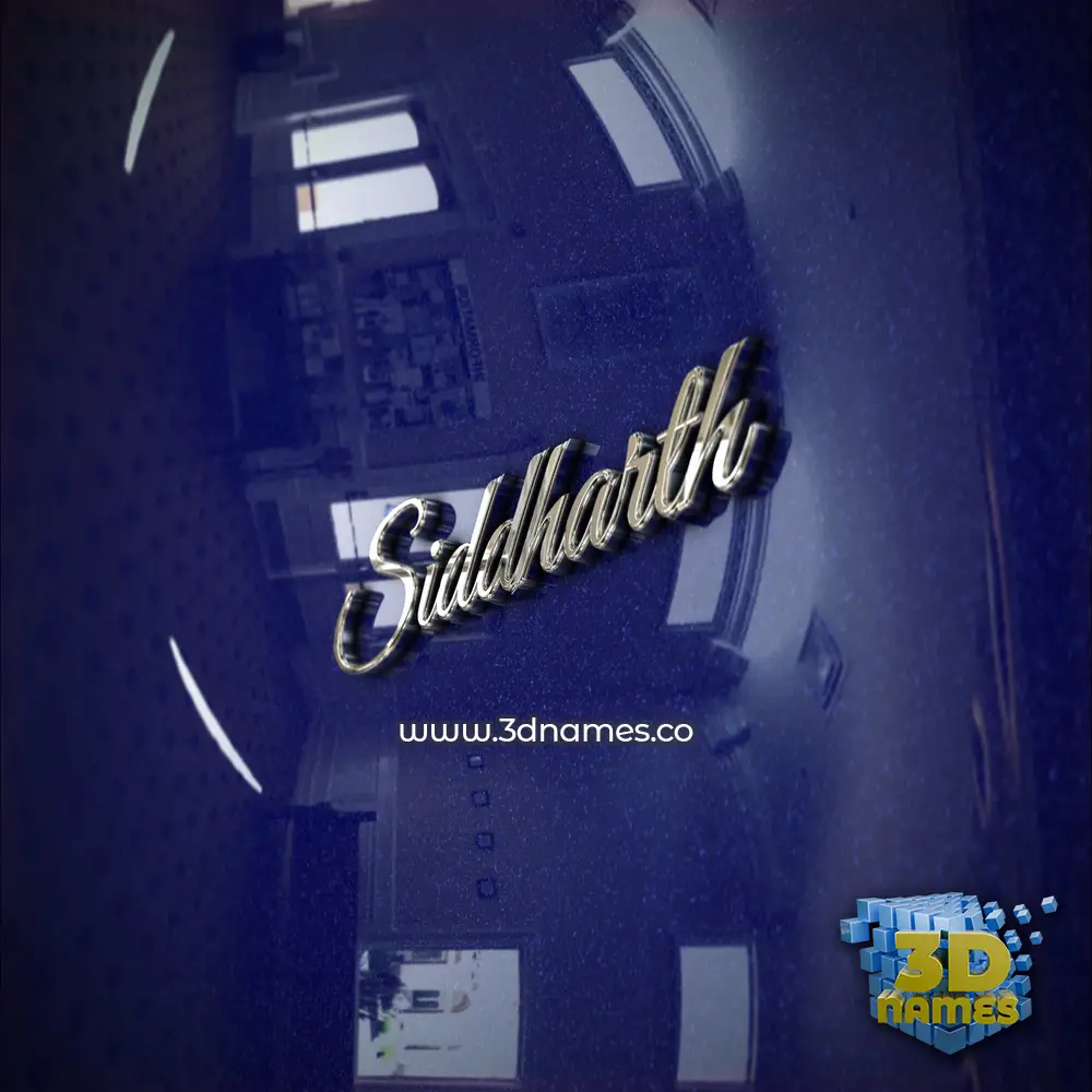 siddharth in Metalic Blue style - 3D name wallpaper