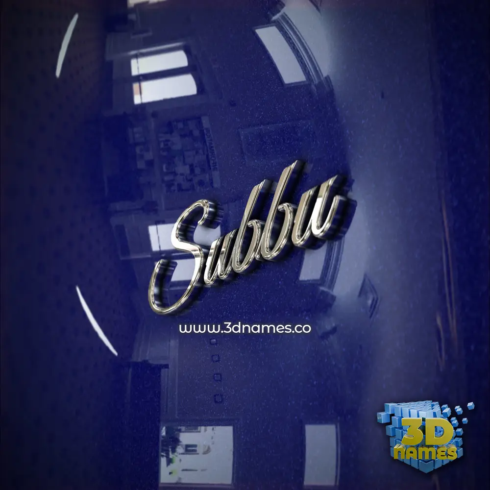 subbu in Metalic Blue style - 3D name wallpaper