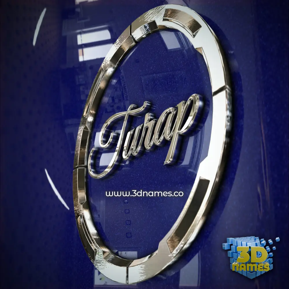turap in Metalic Blue style - 3D name wallpaper turap in Metalic Blue style - 3D name wallpaper