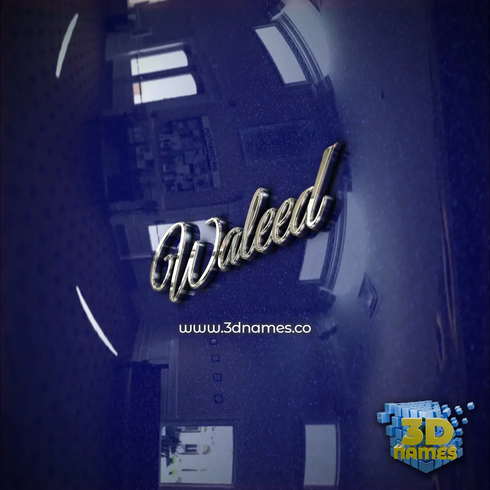 waleed in Metalic Blue style - 3D name wallpaper waleed in Metalic Blue style - 3D name wallpaper
