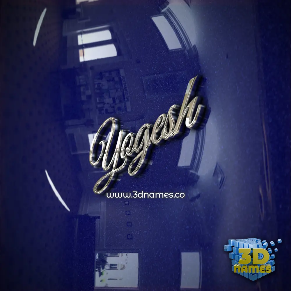yogesh in Metalic Blue style - 3D name wallpaper