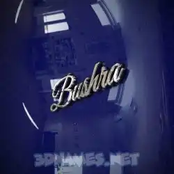 bushra in Metalic Blue style - 3D name wallpaper