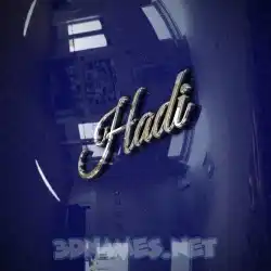 hadi in Metalic Blue style - 3D name wallpaper