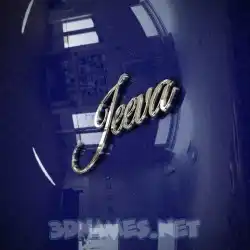 jeeva in Metalic Blue style - 3D name wallpaper