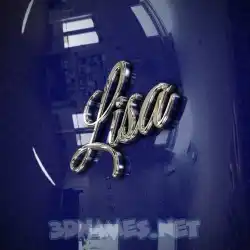 lisa in Metalic Blue style - 3D name wallpaper